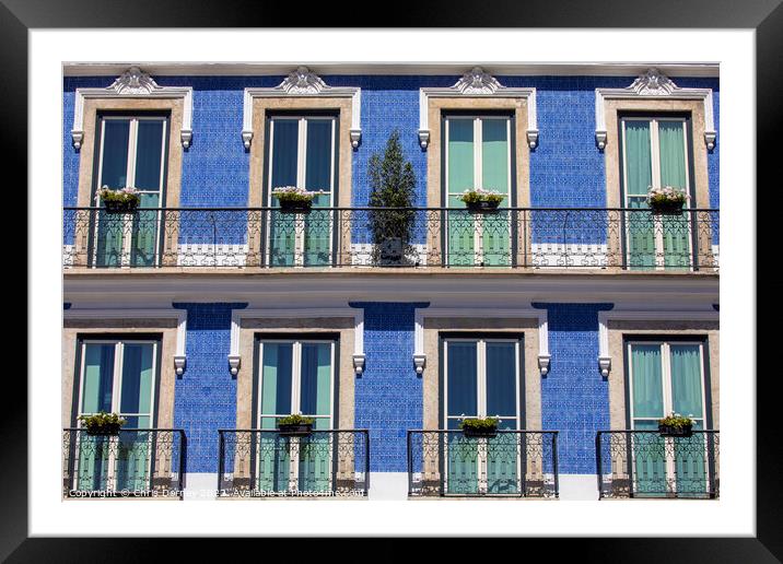 Beautiful Balconies in Lisbon, Portugal Framed Mounted Print by Chris Dorney