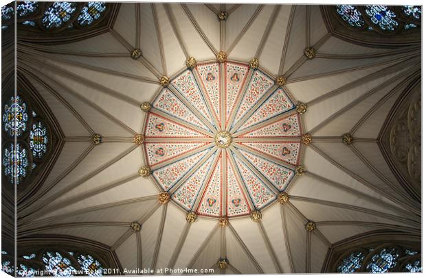 Chapter House Ceiling in York Minster Canvas Print by Andrew Berry