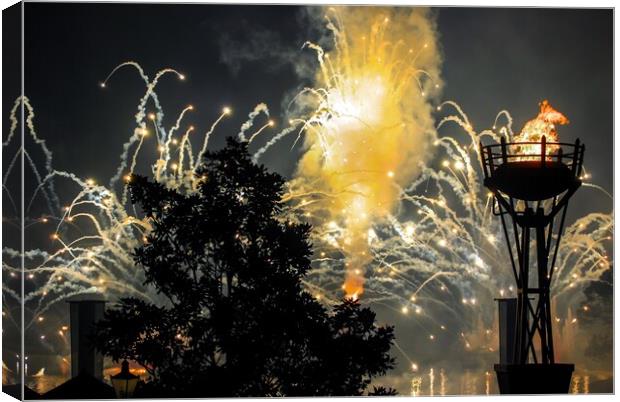 Epcot Fireworks Canvas Print by Jacqui Farrell