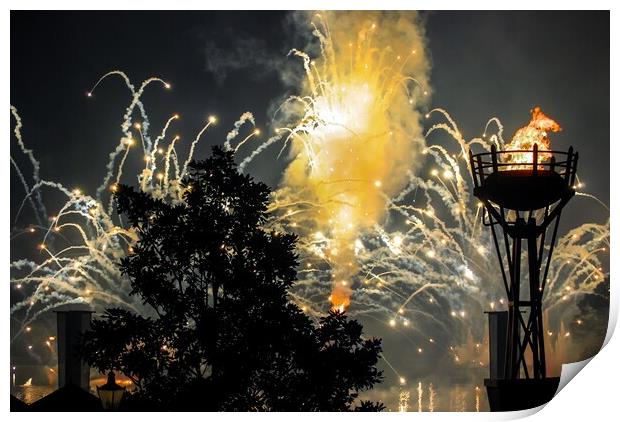 Epcot Fireworks Print by Jacqui Farrell