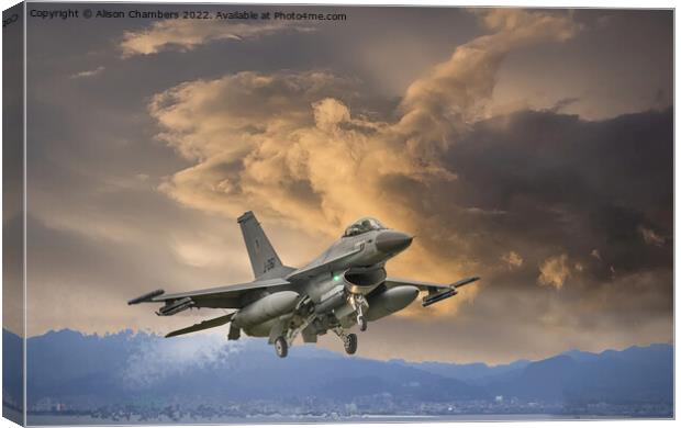 F16 Fighting Falcon Canvas Print by Alison Chambers