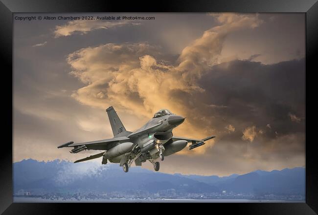 F16 Fighting Falcon Framed Print by Alison Chambers