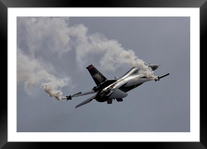 Solo Turk F-16 Fighting Falcon Framed Mounted Print by J Biggadike