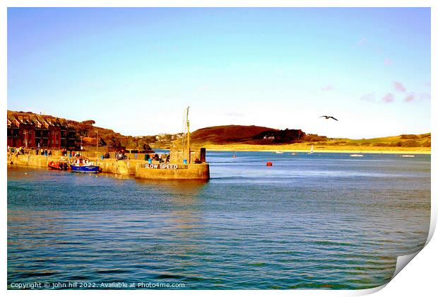 River Camel at Padstow Cornwall. Print by john hill