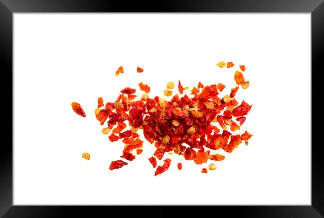 Chilli Peppers Dry Flakes Framed Print by Antonio Ribeiro