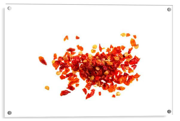 Chilli Peppers Dry Flakes Acrylic by Antonio Ribeiro