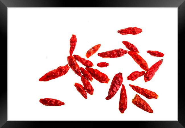Whole Dried Chilli Peppers Framed Print by Antonio Ribeiro