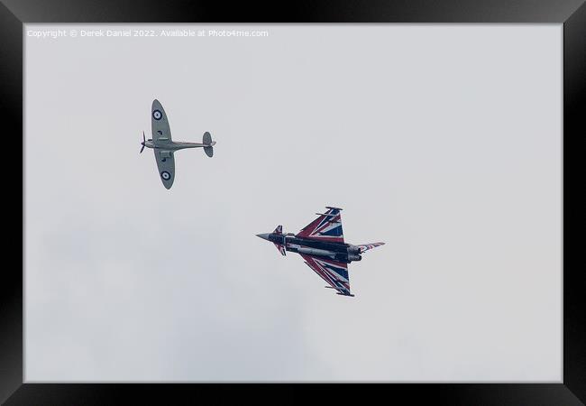 Spitfire and Typhoon at Bournemouth Airshow Framed Print by Derek Daniel