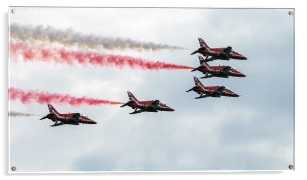 Mesmerizing Red Arrows Formation Flight Acrylic by Derek Daniel