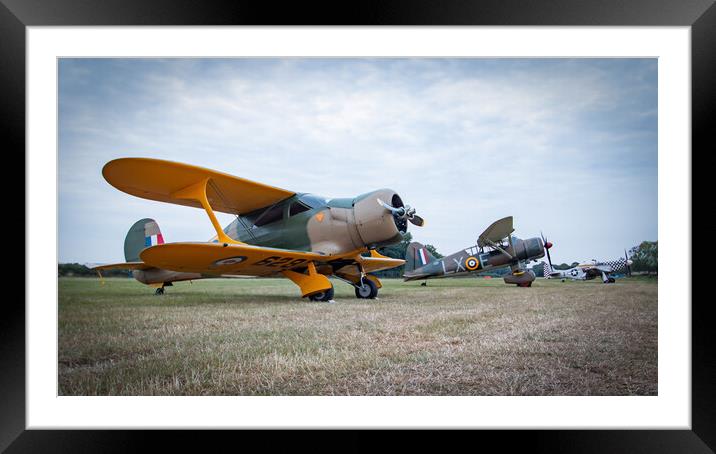 Staggerwing Lysander and Mustang Framed Mounted Print by J Biggadike