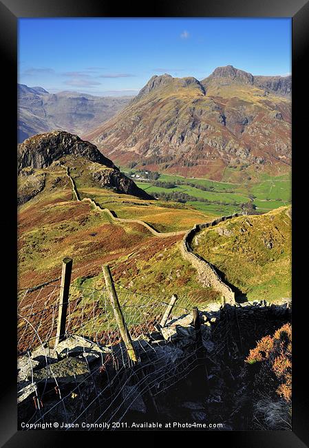 From Lingmoor To The Langdales Framed Print by Jason Connolly
