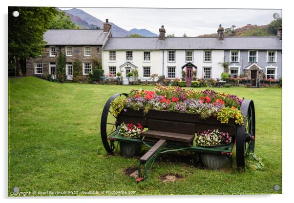 Beddgelert Village Snowdonia Wales Acrylic by Pearl Bucknall