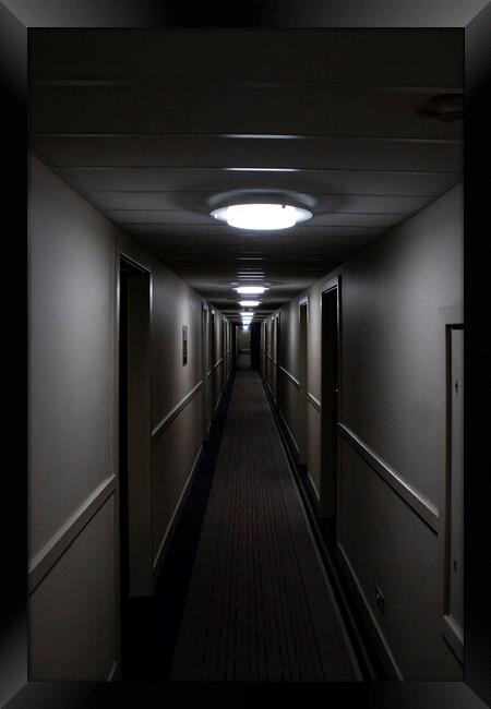 Hotel Corridor  Framed Print by Glen Allen