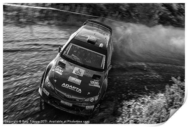 Subaru rally car at Penmachno Print by Rory Trappe