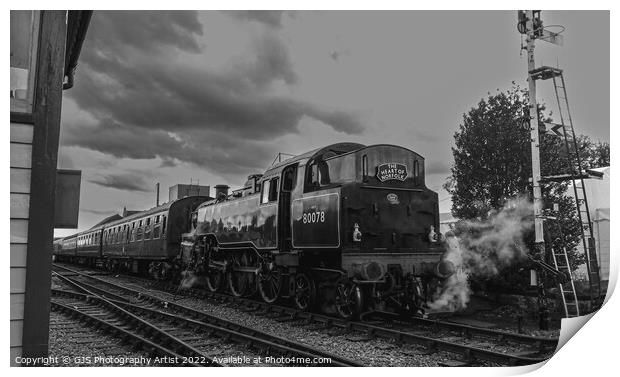 Loco 80078 Takes on Water Black and White Print by GJS Photography Artist