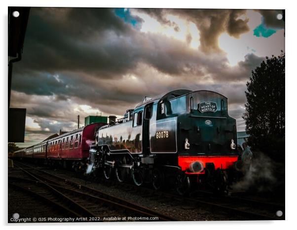 Loco 80078 Takes on Water Reflections  Acrylic by GJS Photography Artist