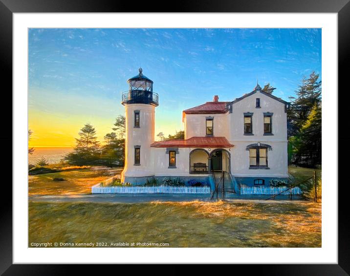 Admiralty Head Lighthouse Framed Mounted Print by Donna Kennedy