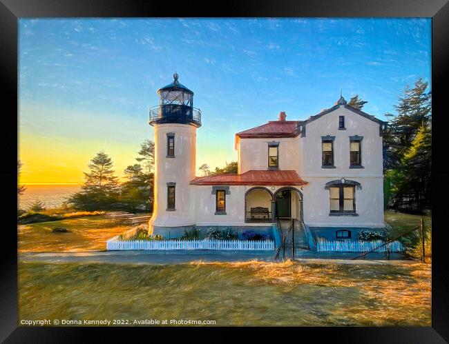Admiralty Head Lighthouse Framed Print by Donna Kennedy