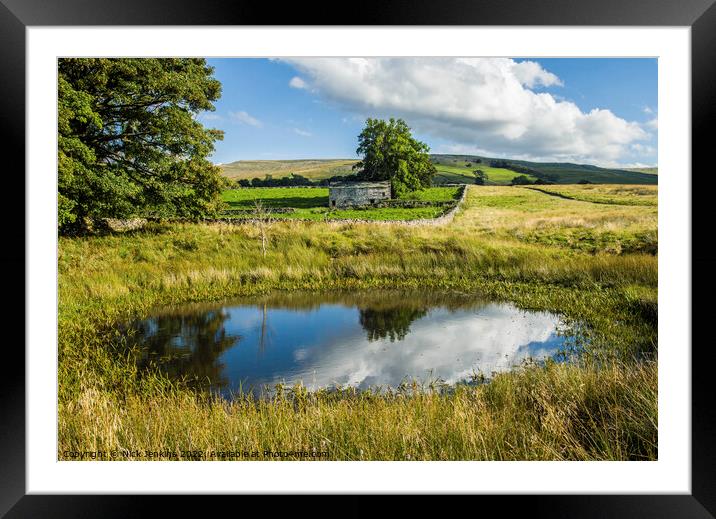 Pond and Barn Ravenstonedale in Cumbria  Framed Mounted Print by Nick Jenkins