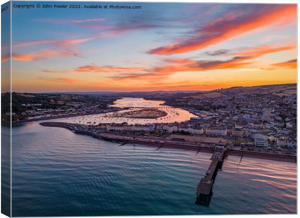  Teignmouth Sunset Canvas Print by John Fowler