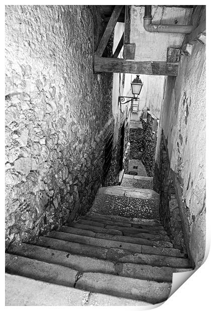 Passage in the historical center of Cuenca Print by Jose Manuel Espigares Garc