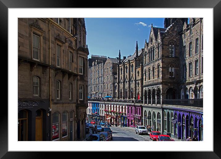 The way to The Grassmarket Framed Mounted Print by Tom Gomez