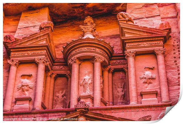 Rose Red Treasury Afternoon Siq Petra Jordan  Print by William Perry
