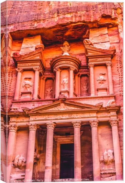 Rose Red Treasury Afternoon Petra Jordan  Canvas Print by William Perry
