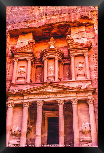 Rose Red Treasury Afternoon Petra Jordan  Framed Print by William Perry