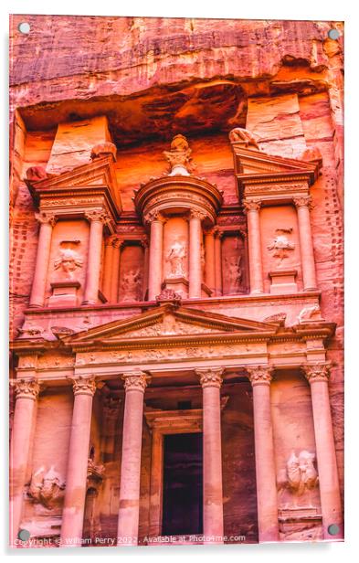 Rose Red Treasury Afternoon Petra Jordan  Acrylic by William Perry