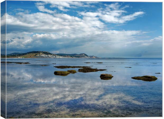 Jurassic Coast and Lyme Bay Reflections Canvas Print by Darren Galpin