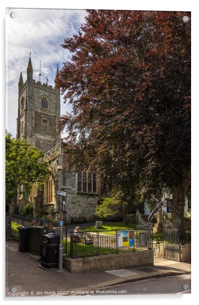 Fowey Parish Church Acrylic by Jim Monk