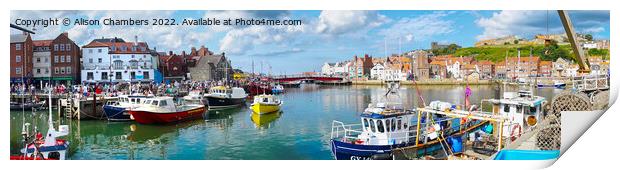 Whitby Harbour Panorama  Print by Alison Chambers