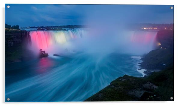 Niagara, Horseshoe Falls Light Display Acrylic by Kelly Bailey