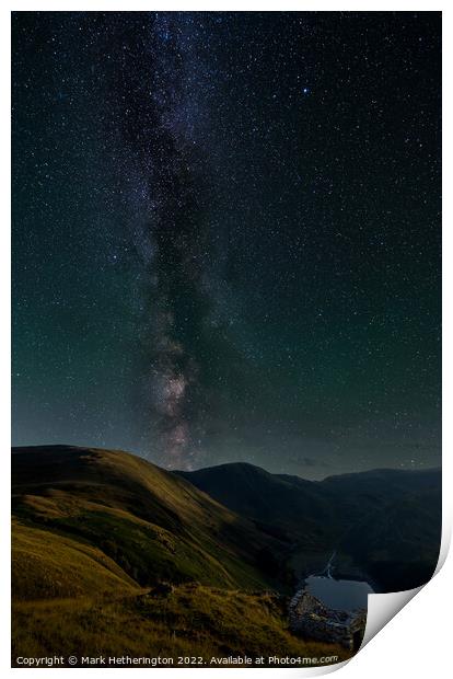 Milky Way above Haweswater Print by Mark Hetherington