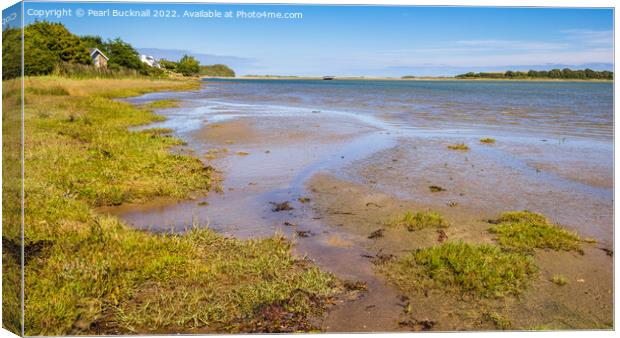 Retreating Tide in Traeth Dulas Anglesey Canvas Print by Pearl Bucknall