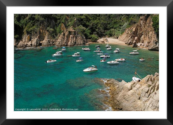 Yachts near Lloret de Mar, Spain Framed Mounted Print by Lensw0rld 