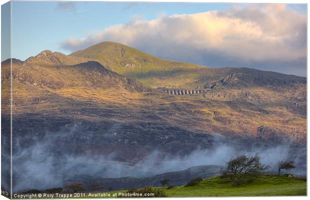Moelwyn Mawr and Stwlan dam Canvas Print by Rory Trappe