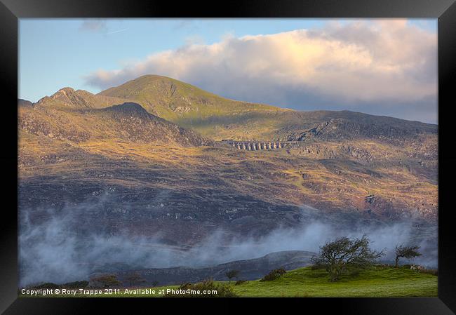 Moelwyn Mawr and Stwlan dam Framed Print by Rory Trappe