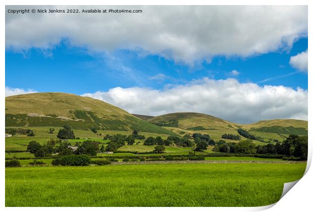 Howgill Fells Southern Outliers Cumbria Print by Nick Jenkins