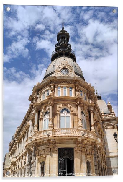 CARTAGENA, SPAIN april 1 2022 view of Ayuntamiento de Cartagena in Spain Acrylic by Anish Punchayil Sukumaran