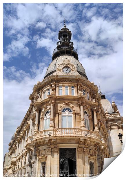 CARTAGENA, SPAIN april 1 2022 view of Ayuntamiento de Cartagena in Spain Print by Anish Punchayil Sukumaran