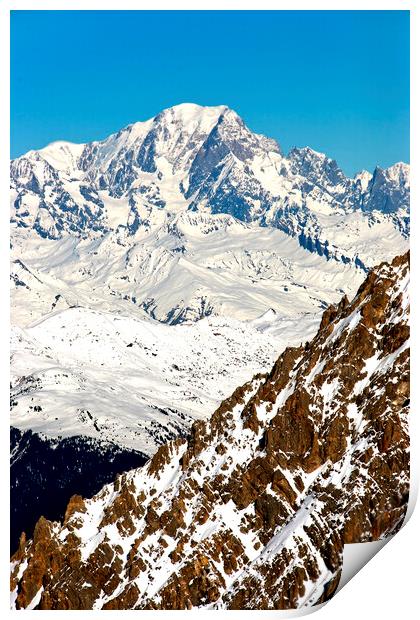 Mont Blanc Meribel French Alps France Print by Andy Evans Photos