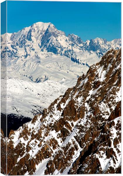 Mont Blanc Meribel French Alps France Canvas Print by Andy Evans Photos