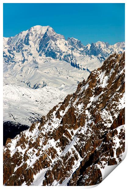 Mont Blanc Meribel French Alps France Print by Andy Evans Photos