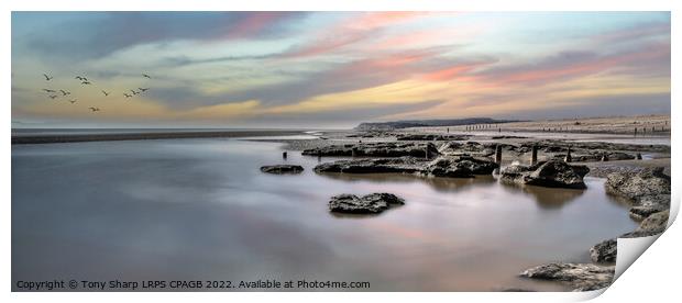 PETT LEVEL SUNSET AT LOW TIDE Print by Tony Sharp LRPS CPAGB