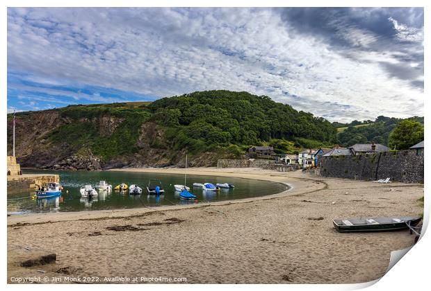 Polkerris Beach and Harbour, Cornwall Print by Jim Monk