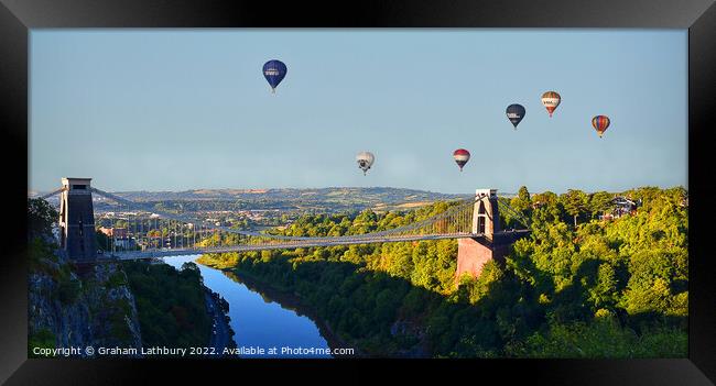 Balloons over Clifton Suspension Bridge #2 Framed Print by Graham Lathbury