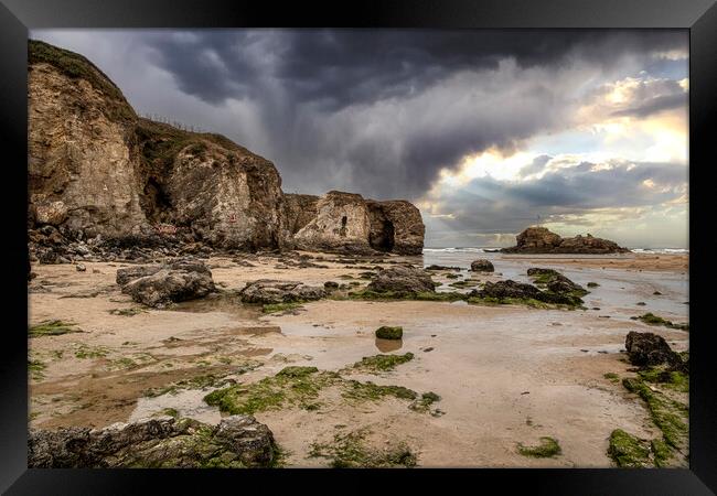  Perranporth  Cornwall Framed Print by kathy white