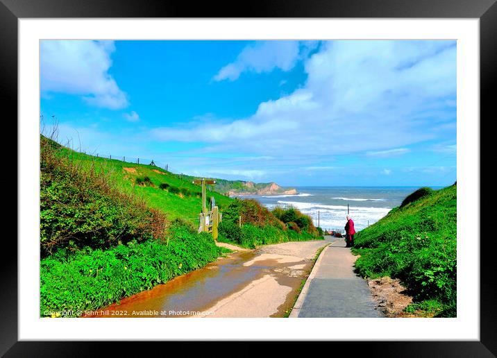 Down to Cayton bay Yorkshire. Framed Mounted Print by john hill